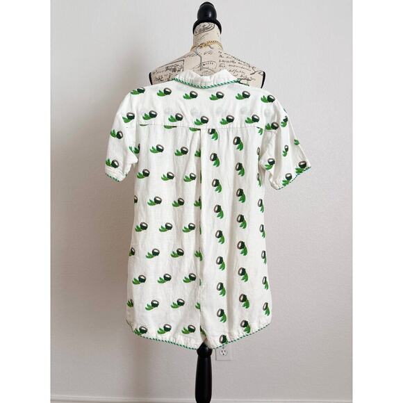 B39 FARM Rio Romper Coconut Embroidered Womens XS Tropical Chic Vacation Cruise - Picture 5 of 11